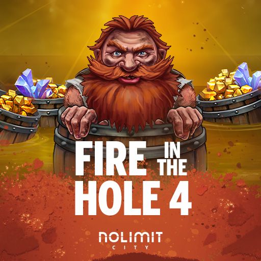 Official Fire in the Hole 4 artwork featuring the dwarf and gold